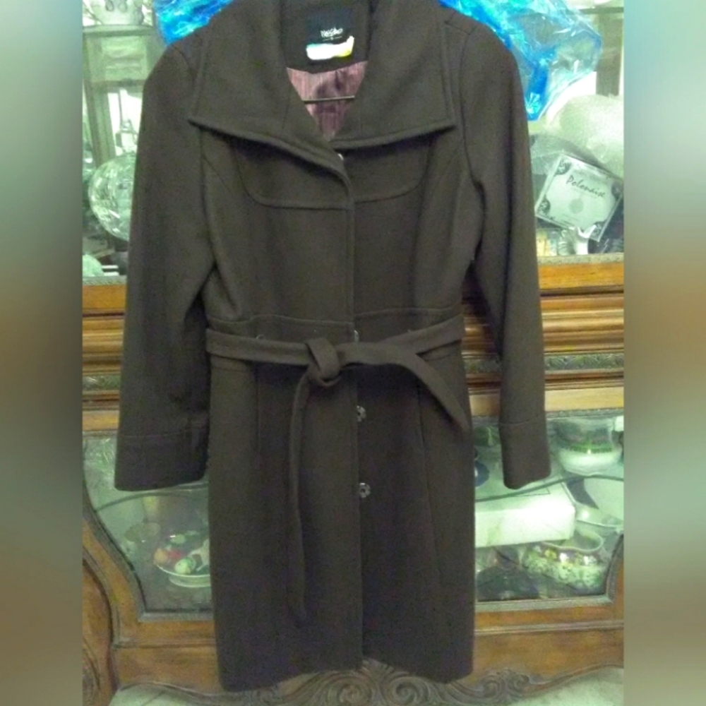 VINTAGE 1980s WOOL MOSSIMO PEACOAT / PRO. DRY CLEANED DEEP BROWN SZ. LG 🔥🔥🔥